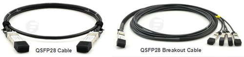 QSFP28 Cable for 100G Direct Cabling and QSFP28 Breakout Cable for 100G Breakout Cabling