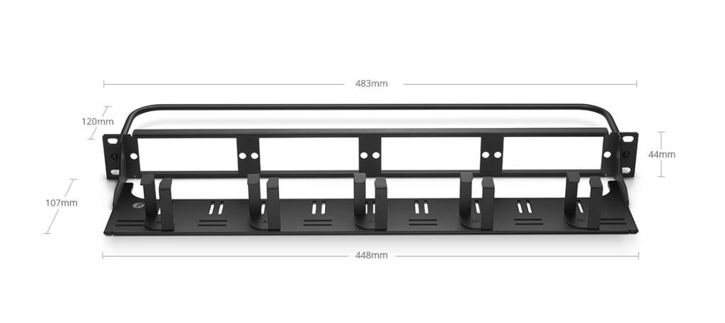 1U blank rack mount fiber patch panel with cable management panel and lacing bar