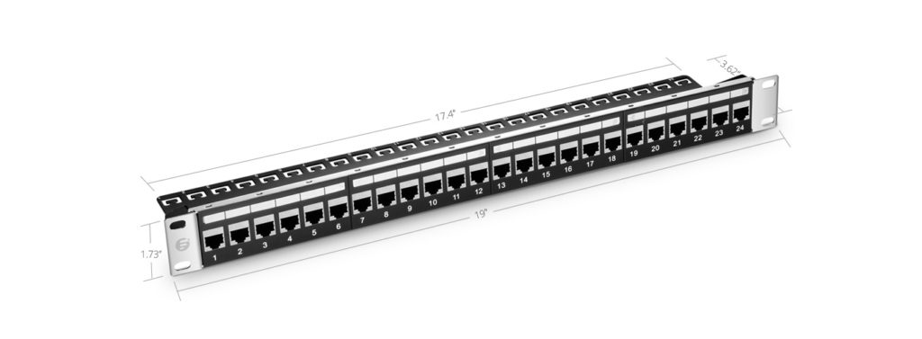 shielded feed through patch panel
